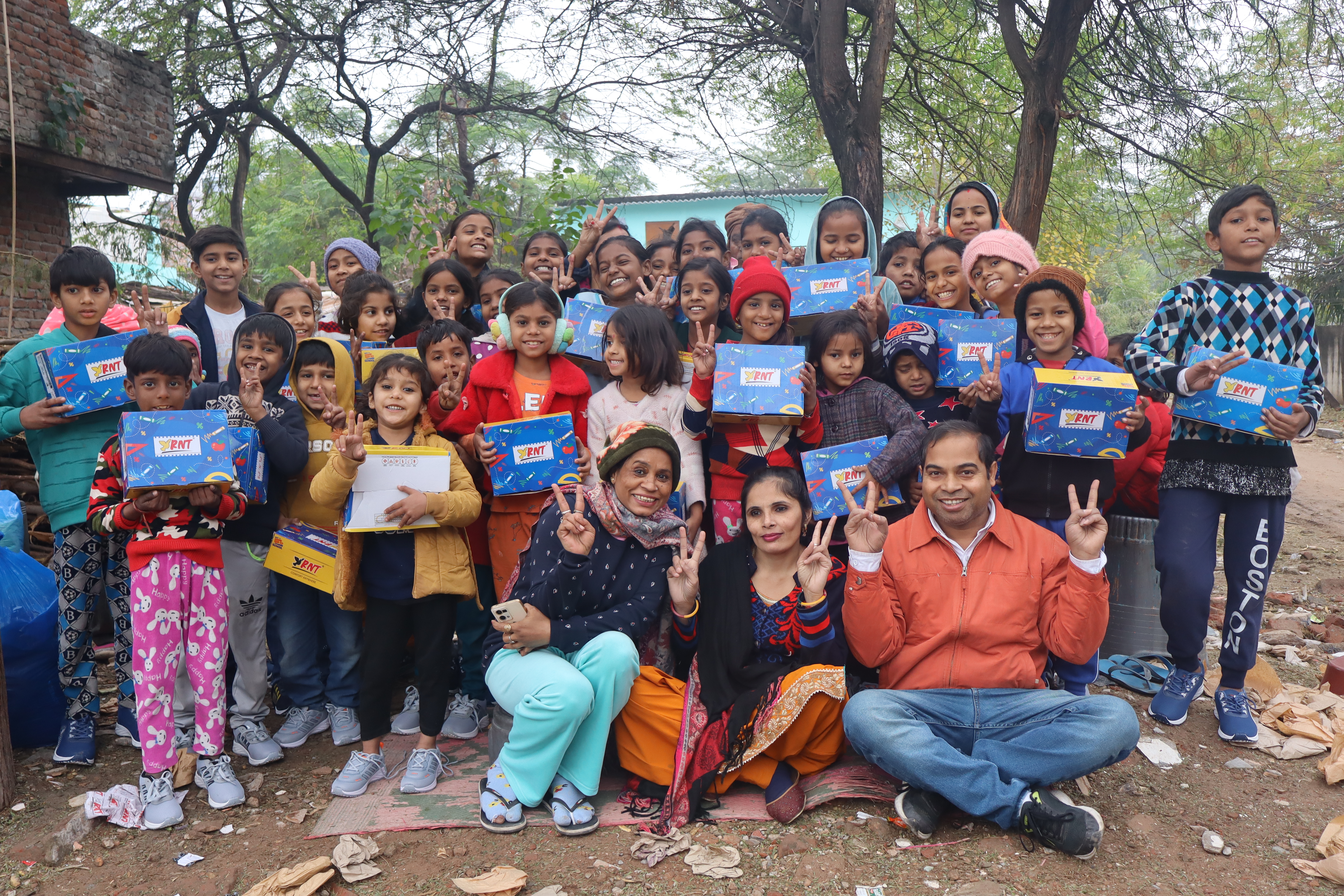 LensKart Foundation team interacting with children