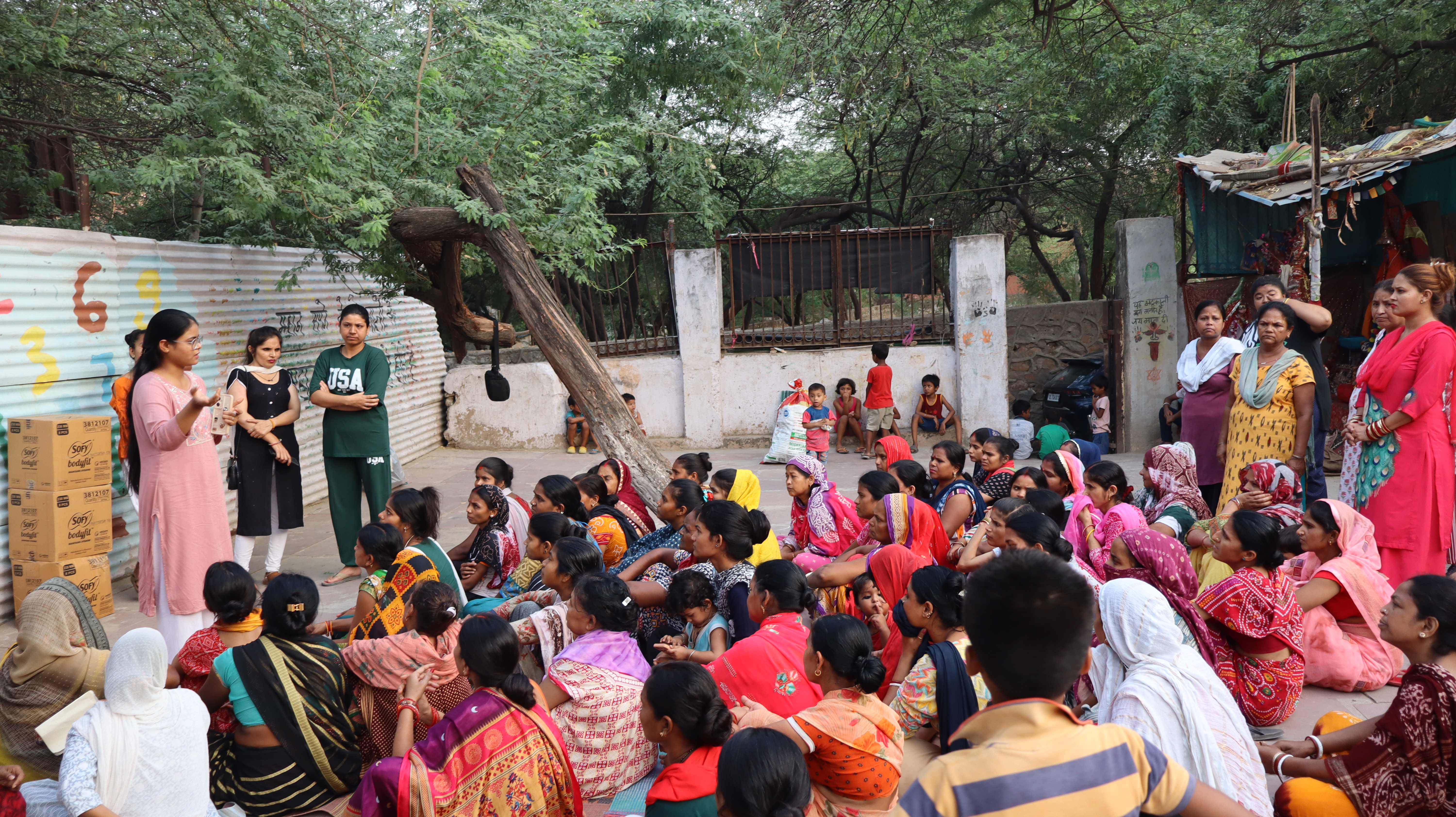 LensKart Foundation team interacting with children