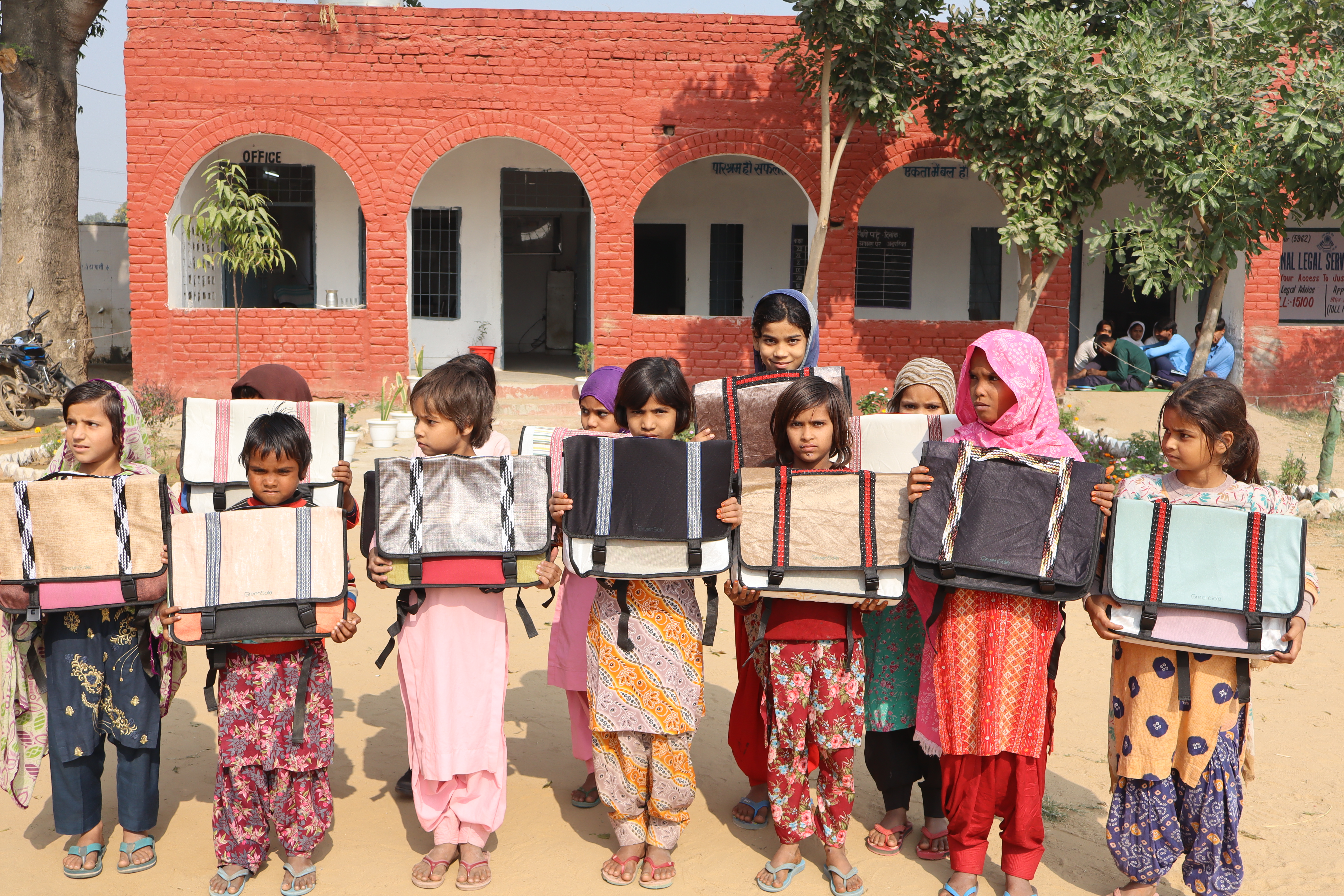 Children receiving eye care from LensKart Foundation