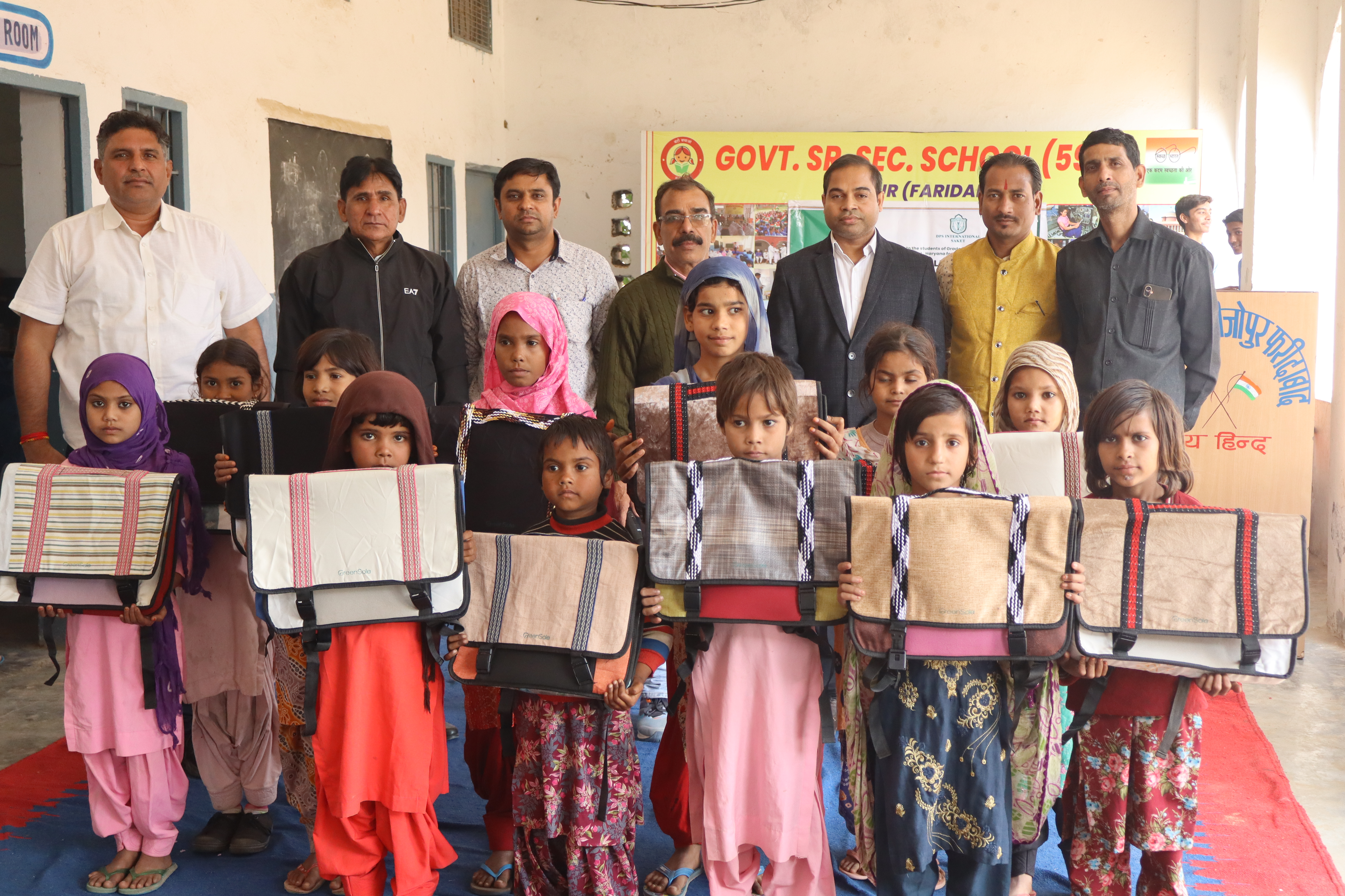 Children receiving eye care from LensKart Foundation